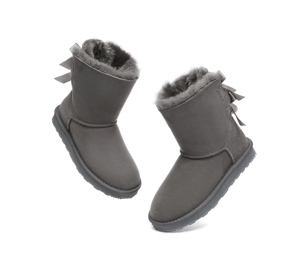 URBAN UGG Urban Ugg Boots Double Faced Sheepskin Short Back Bow