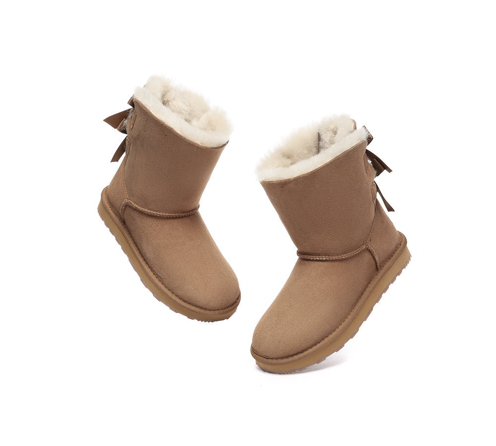 URBAN UGG Urban Ugg Boots Double Faced Sheepskin Short Back Bow