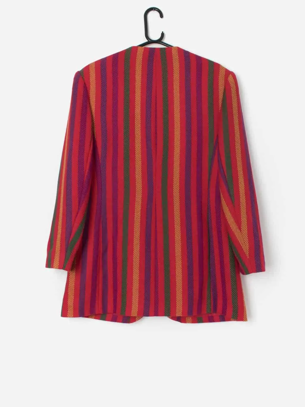 Vintage women’s muti-coloured striped wool jacket – Medium