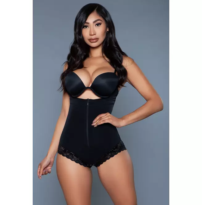 Women's Black High-Waisted Tummy Control Shapewear Bodysuit