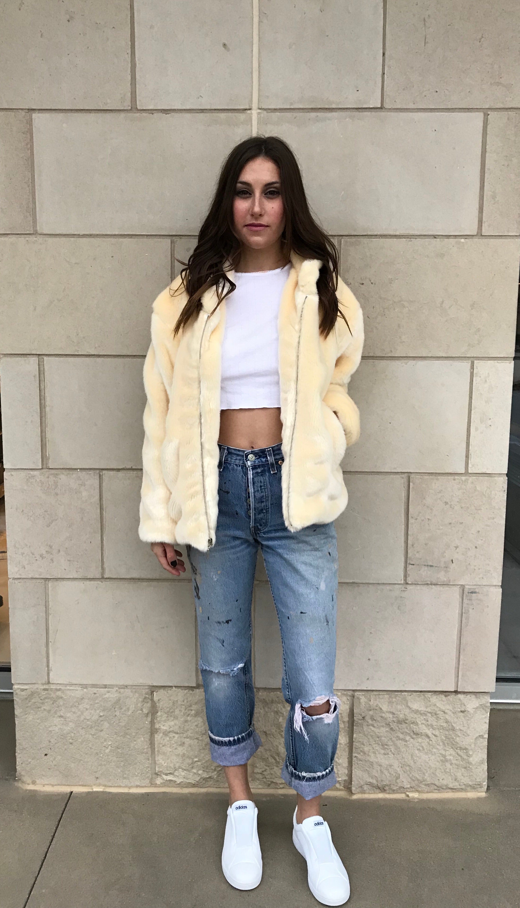 Women’s Faux Fur Bomber Jacket