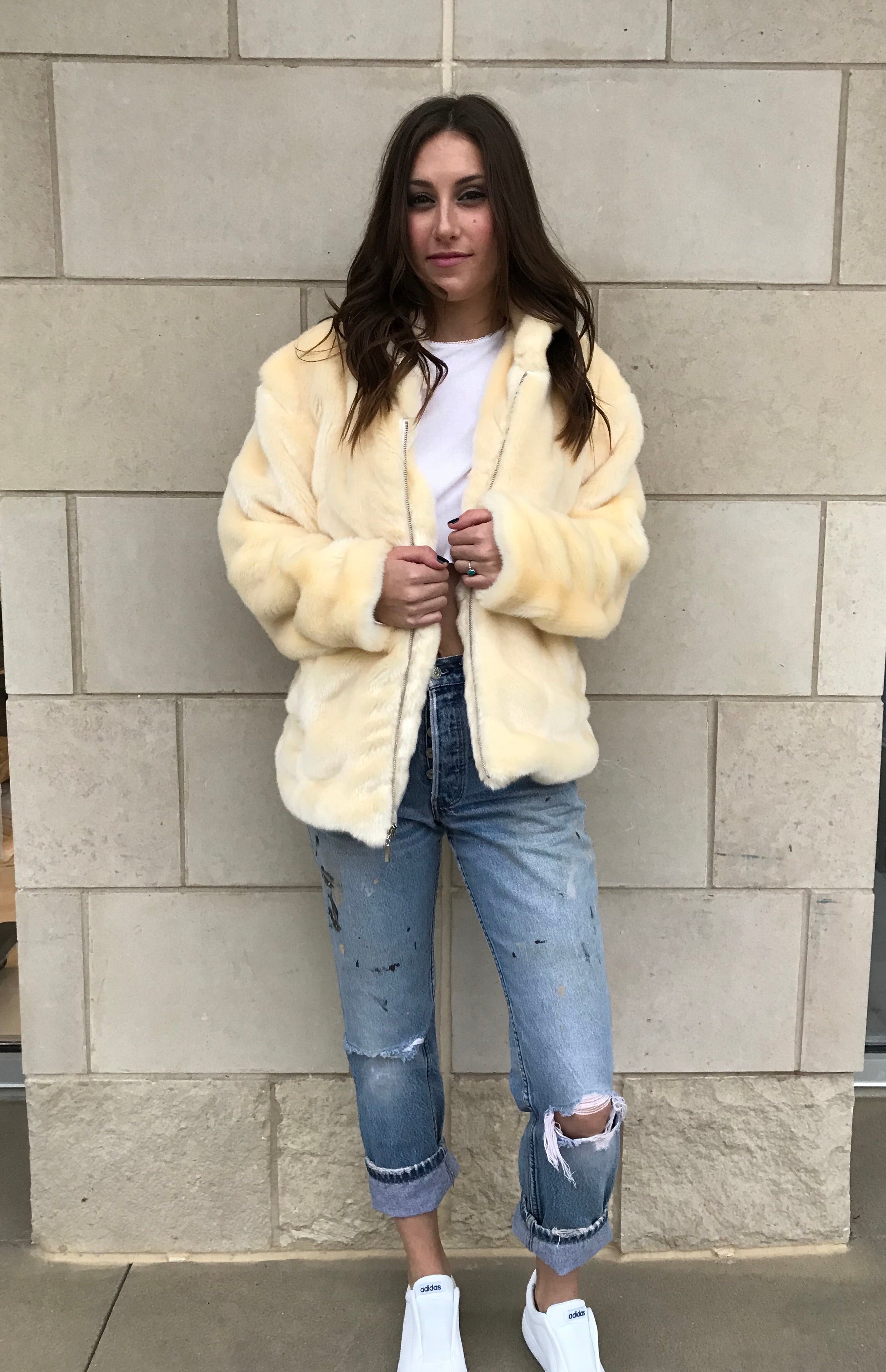 Women’s Faux Fur Bomber Jacket