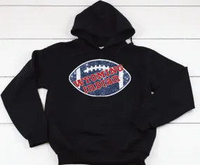 Wyoming Indian glitter football Hoodie