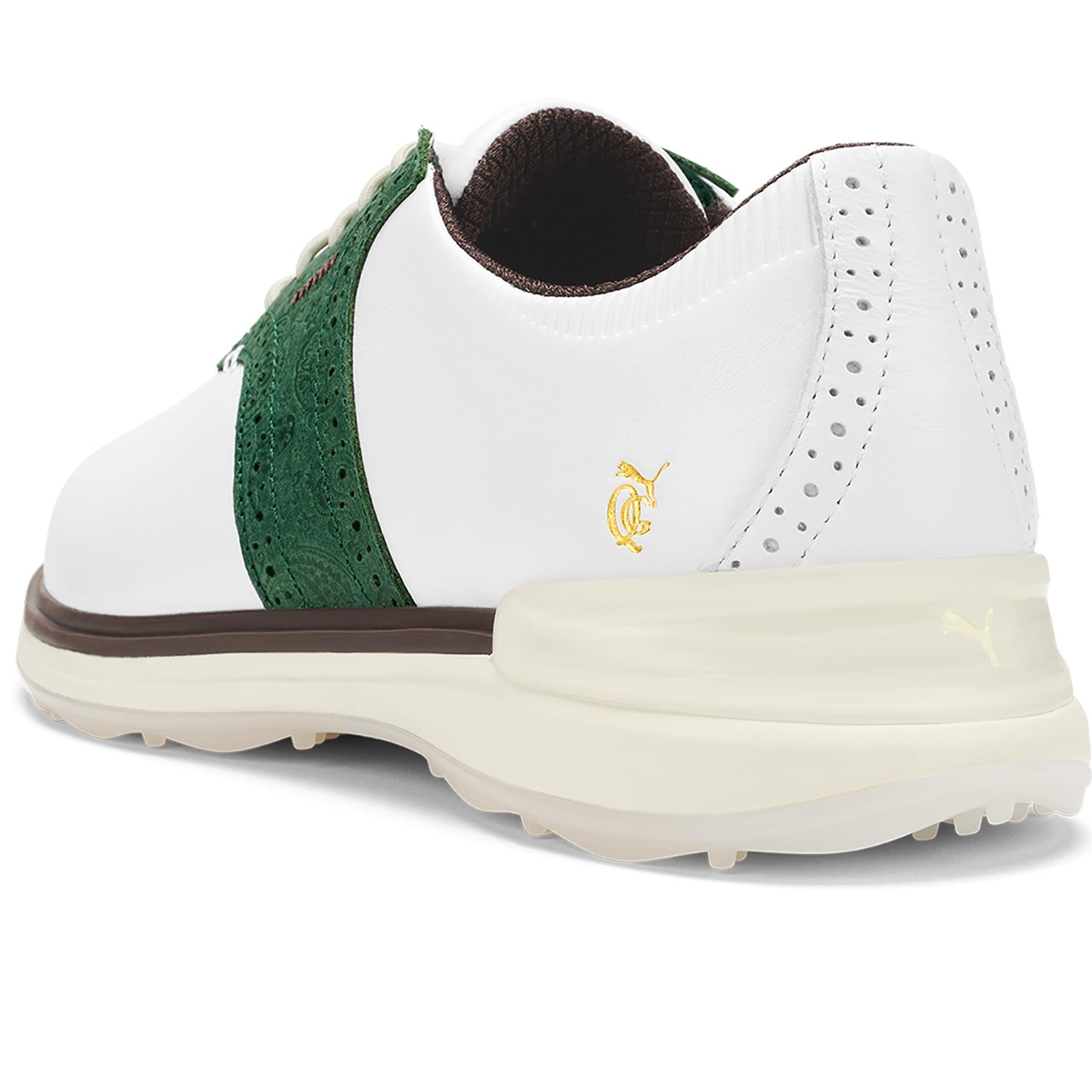 x QGC Avant Leather Spikeless Golf Shoes White/Green - SS24